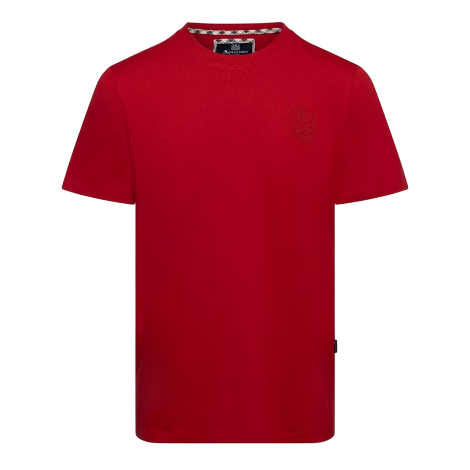 Aquascutum Mens Embroidered Logo Cotton T-Shirt