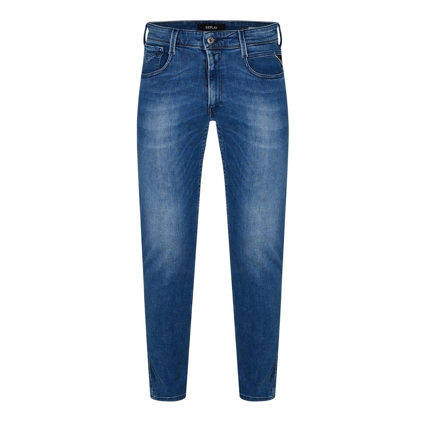 Replay Mens Anbass Cotton Blend Slim Jeans