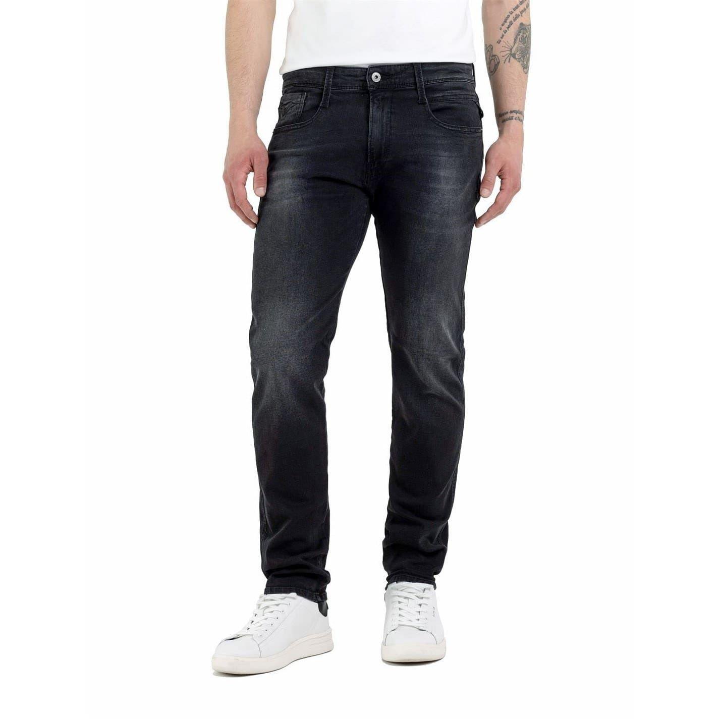 Replay Mens Anbass Cotton Blend Slim Jeans