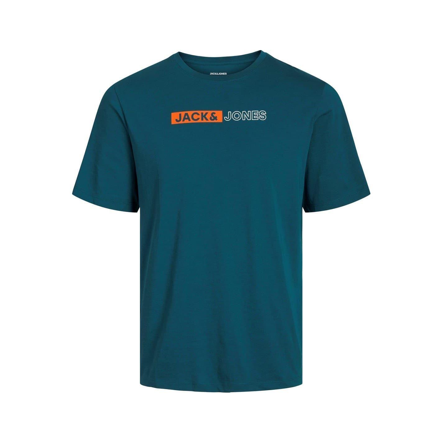 Jack And Jones Mens Cropped Logo Cotton Plus T-Shirt