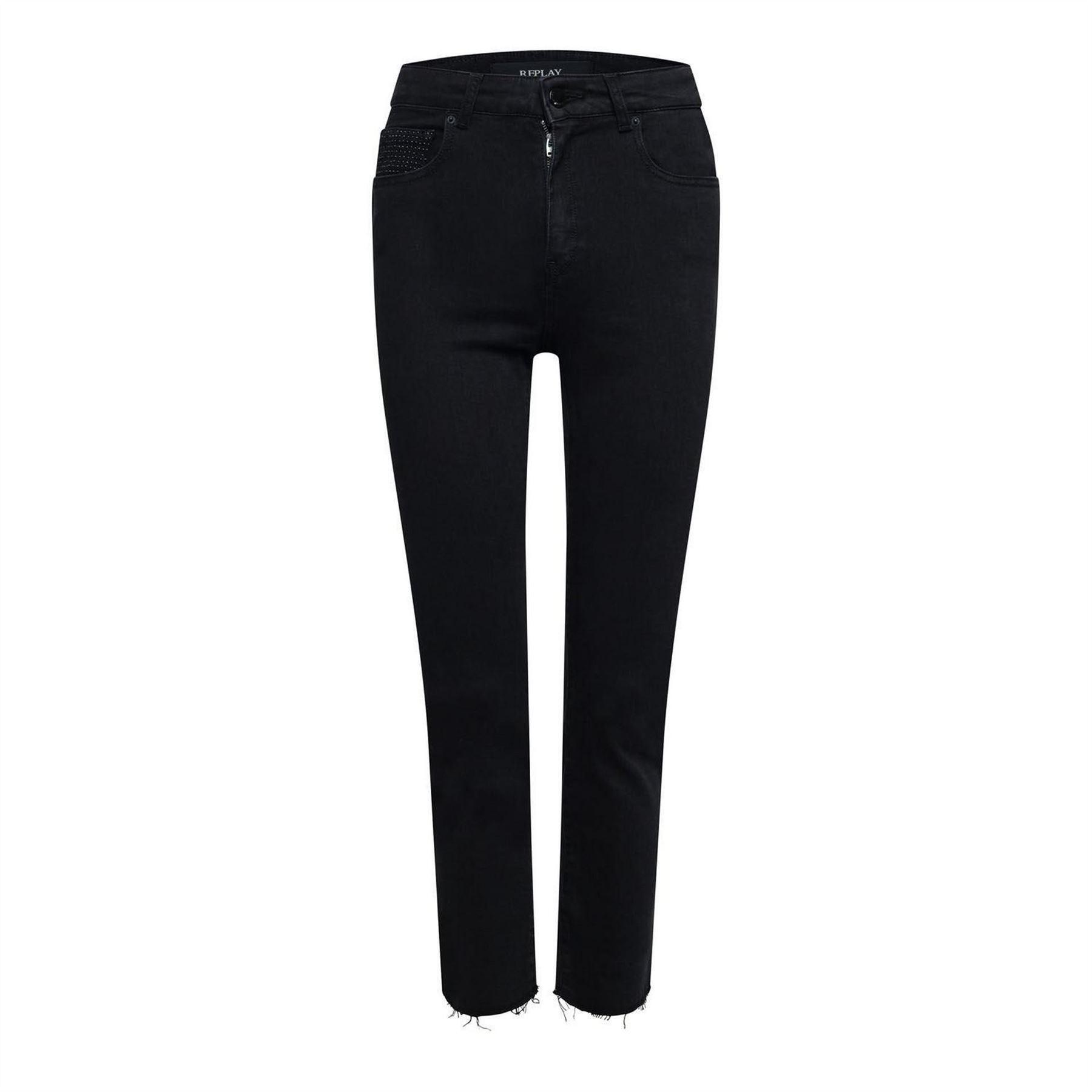 Replay Womens/Ladies Cotton Blend Frayed Edge Slim Jeans