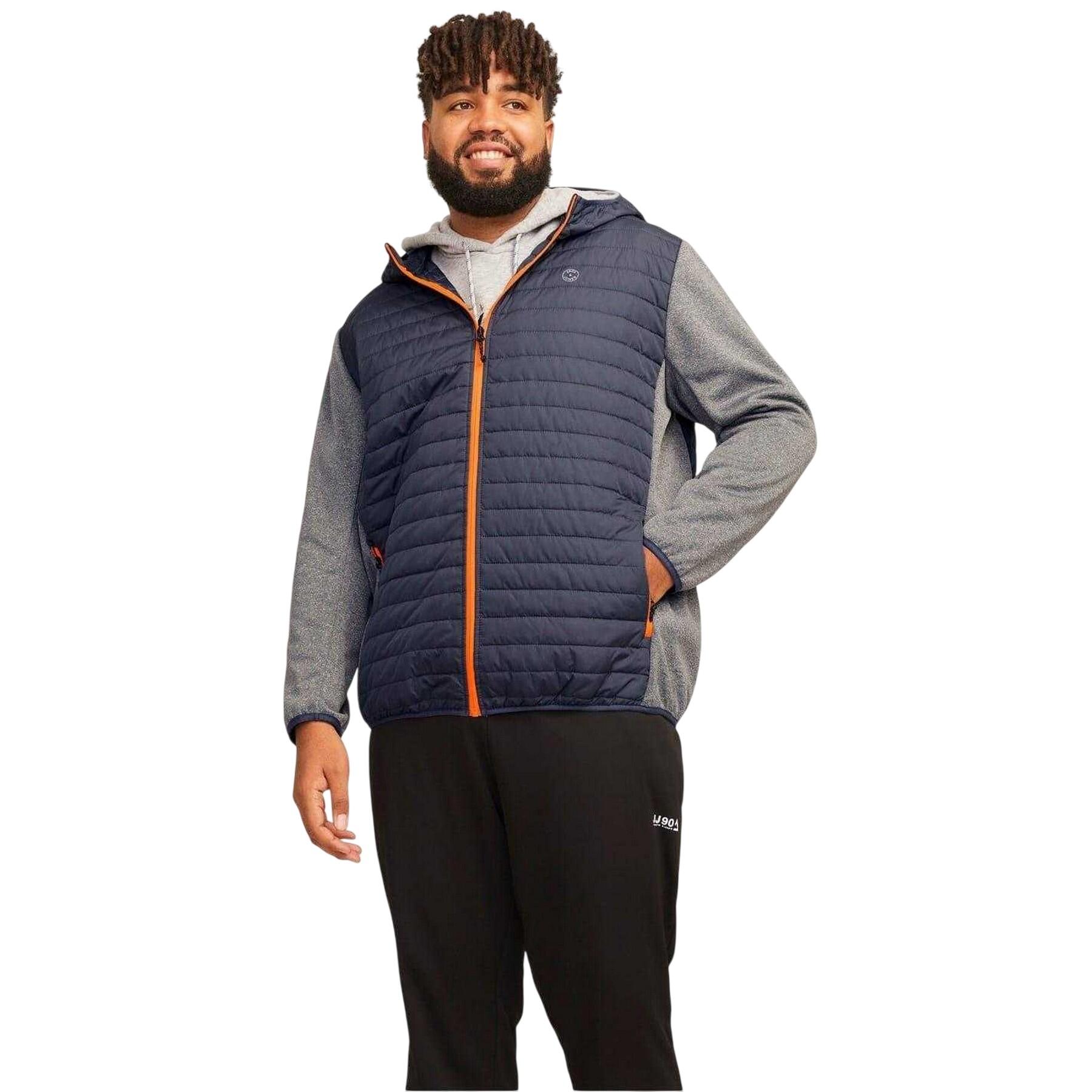 Jack And Jones Mens Quilted Ribbed Cuff Plus Puffer Jacket