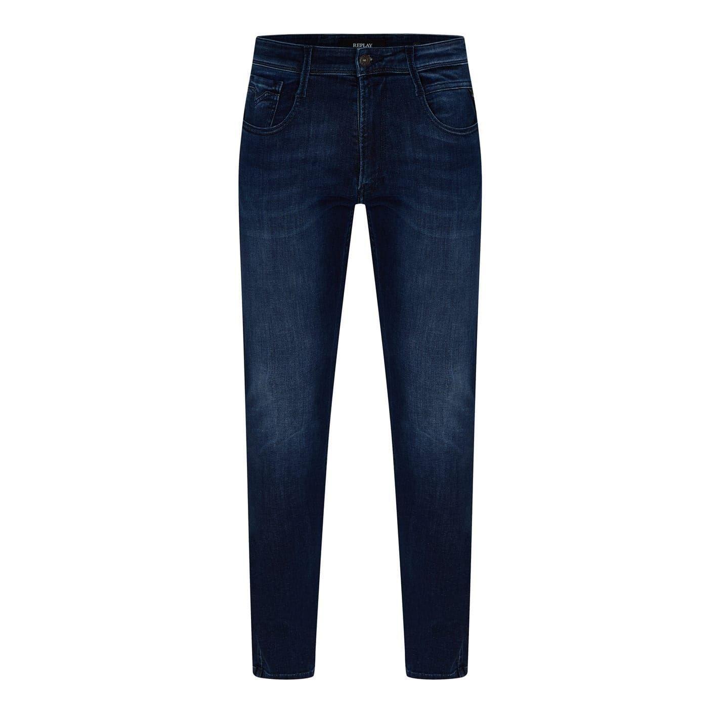 Replay Mens Anbass Cotton Blend Slim Jeans
