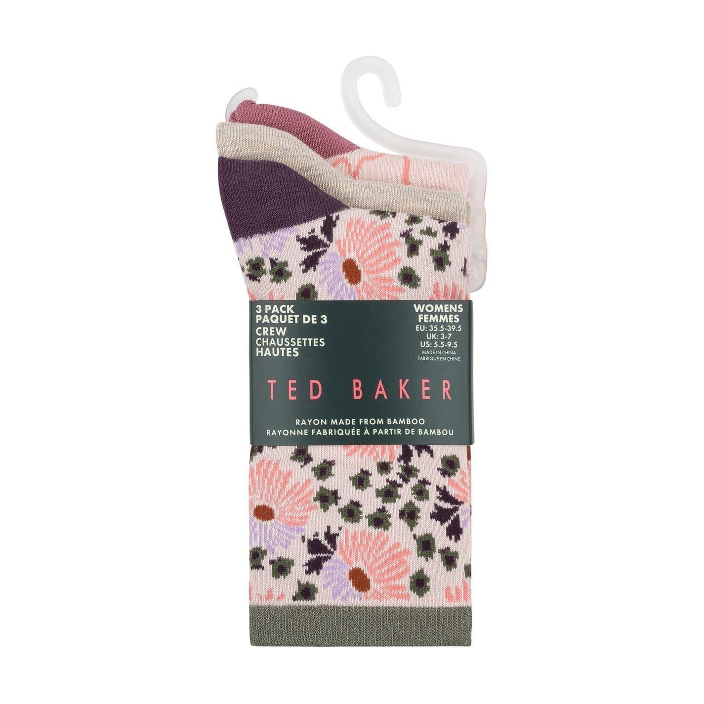 Ted Baker Womens/Ladies Floral Crew Socks (Pack of 3)