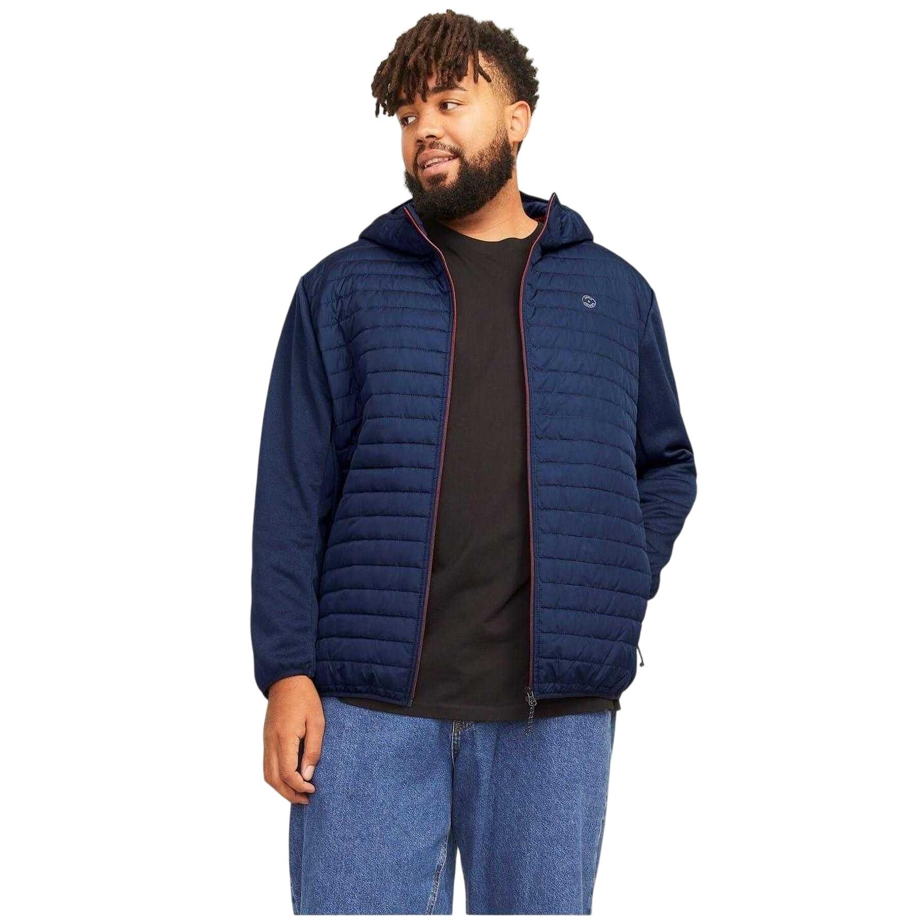 Jack And Jones Mens Quilted Ribbed Cuff Plus Puffer Jacket