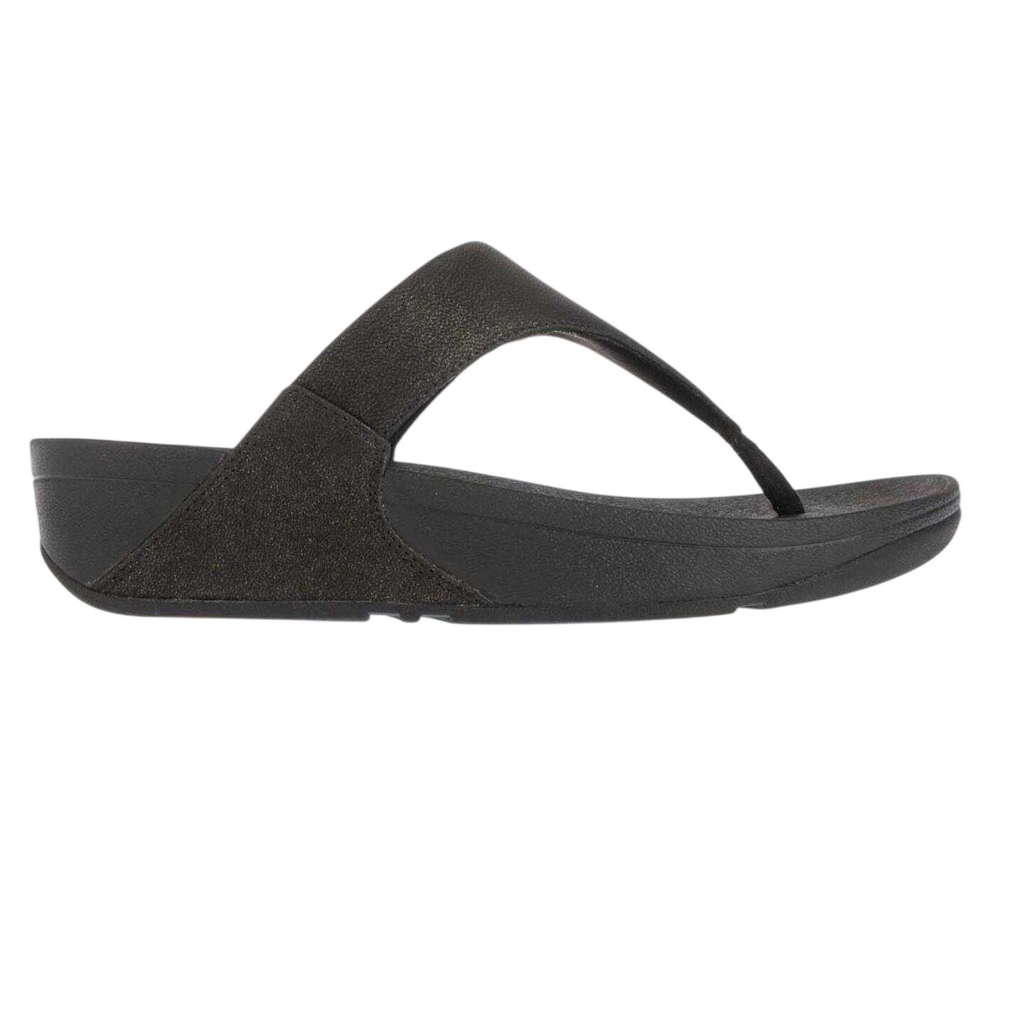 Fit Flop Womens/Ladies Lulu Sparkle Toe Post Wedge Sandals