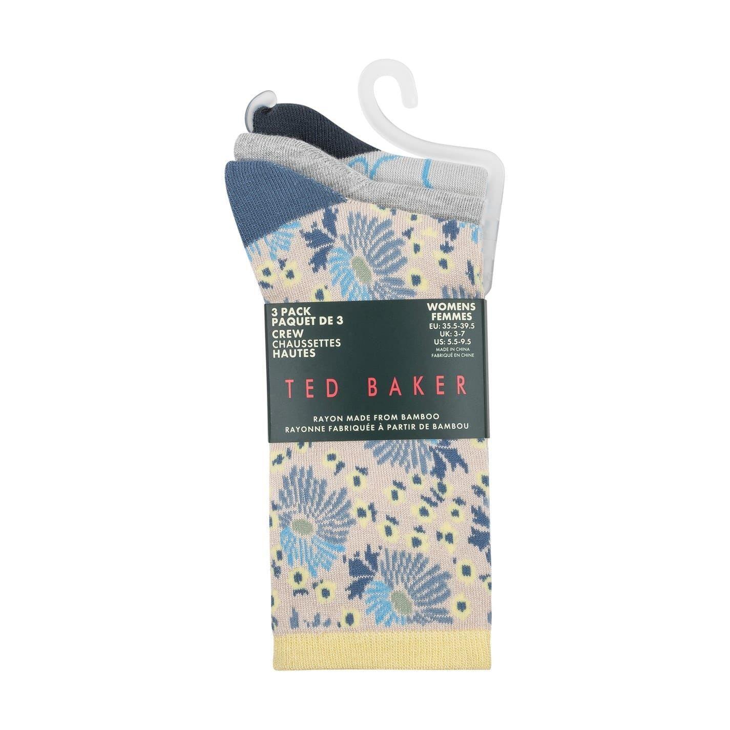 Ted Baker Womens/Ladies Floral Crew Socks (Pack of 3)