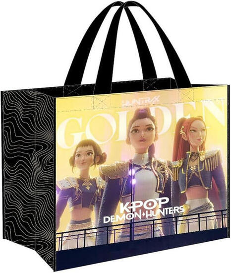Sac cabas adulte K-Pop Demon Hunters en polypropylène tressé noir