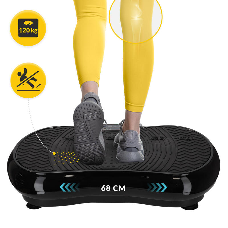 Platformă vibrațională pentru exerciții PRO+ 4FIZJO neagră