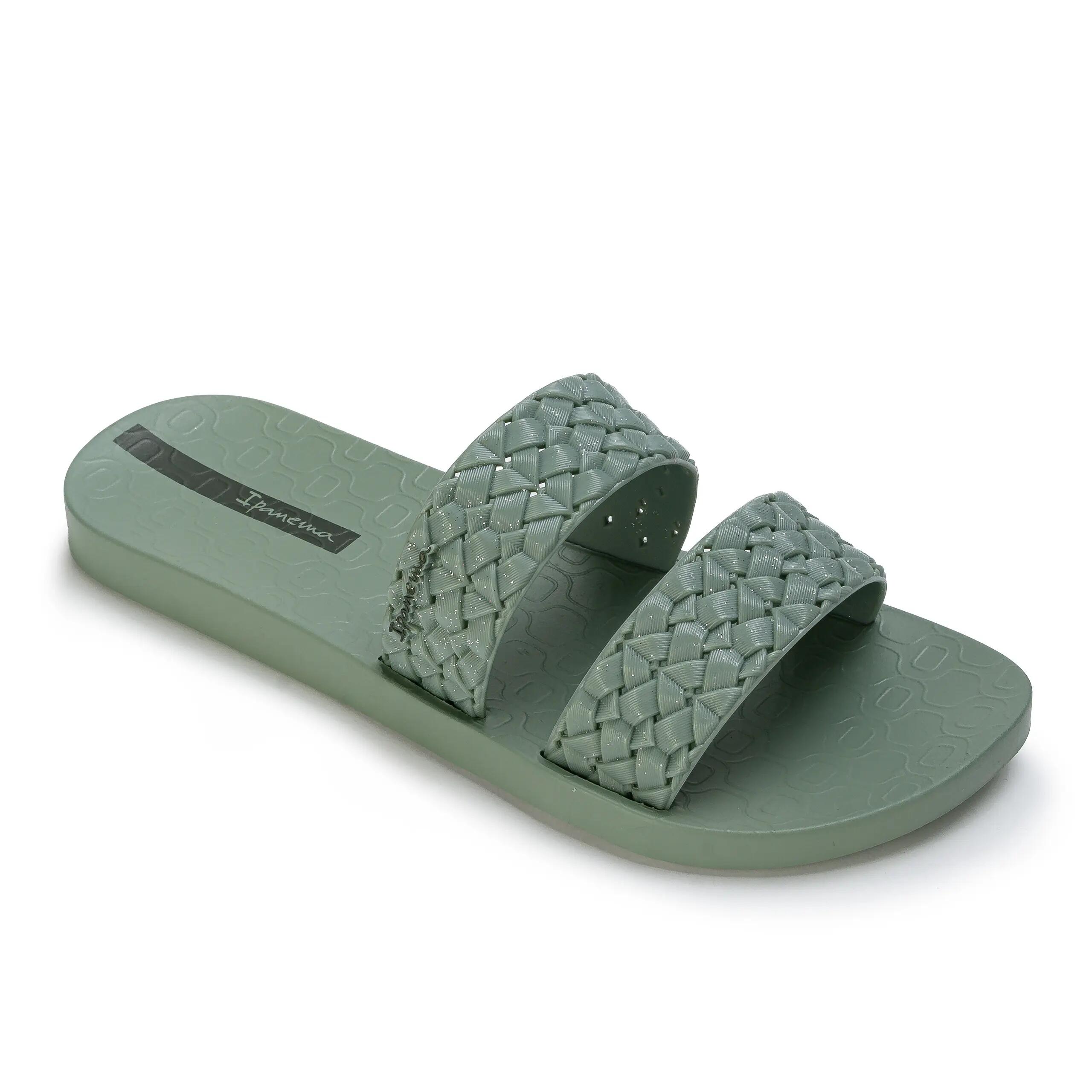 Dames slippers Ipanema Renda II groene gevlochten bandjes 6/7