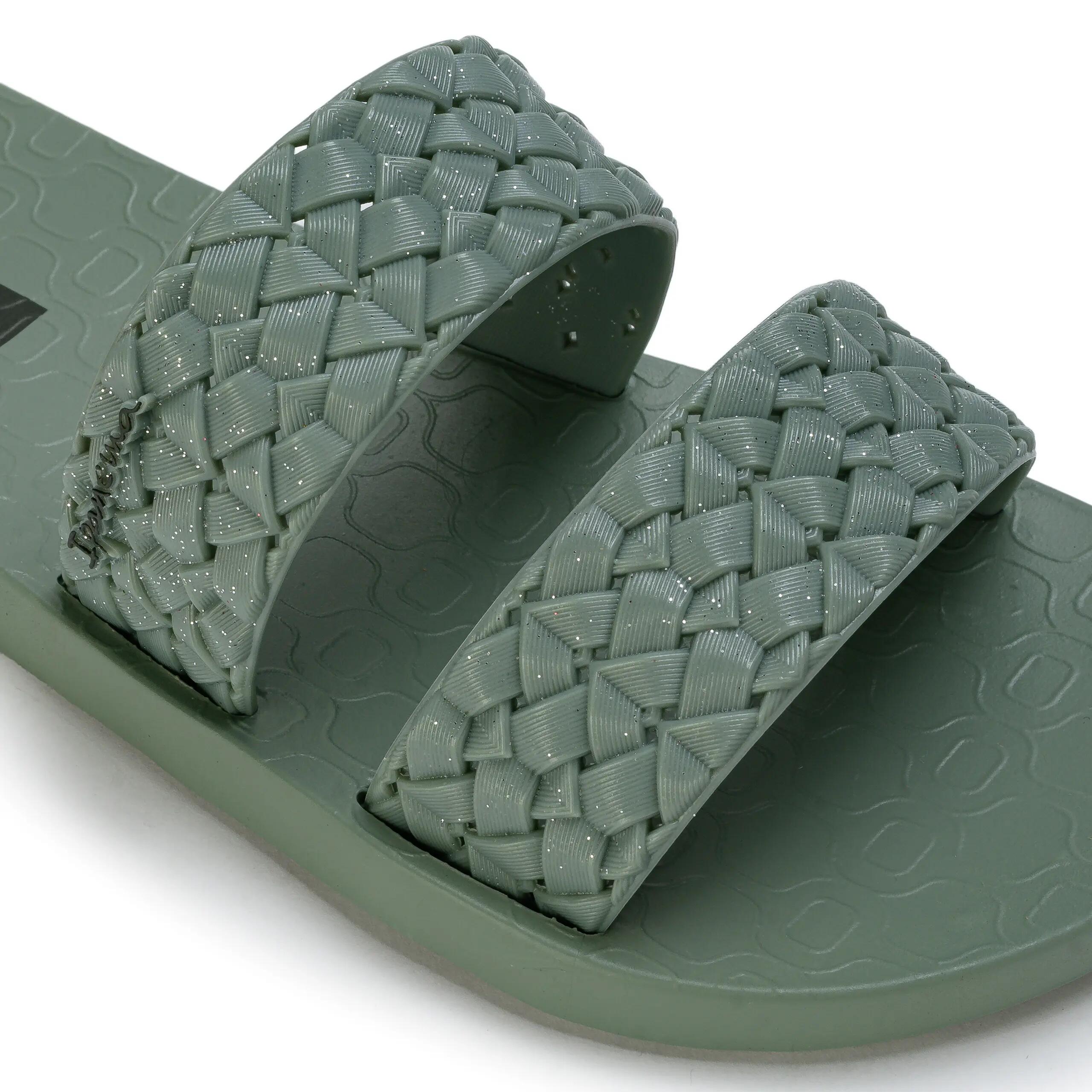 Dames slippers Ipanema Renda II groene gevlochten bandjes 5/7