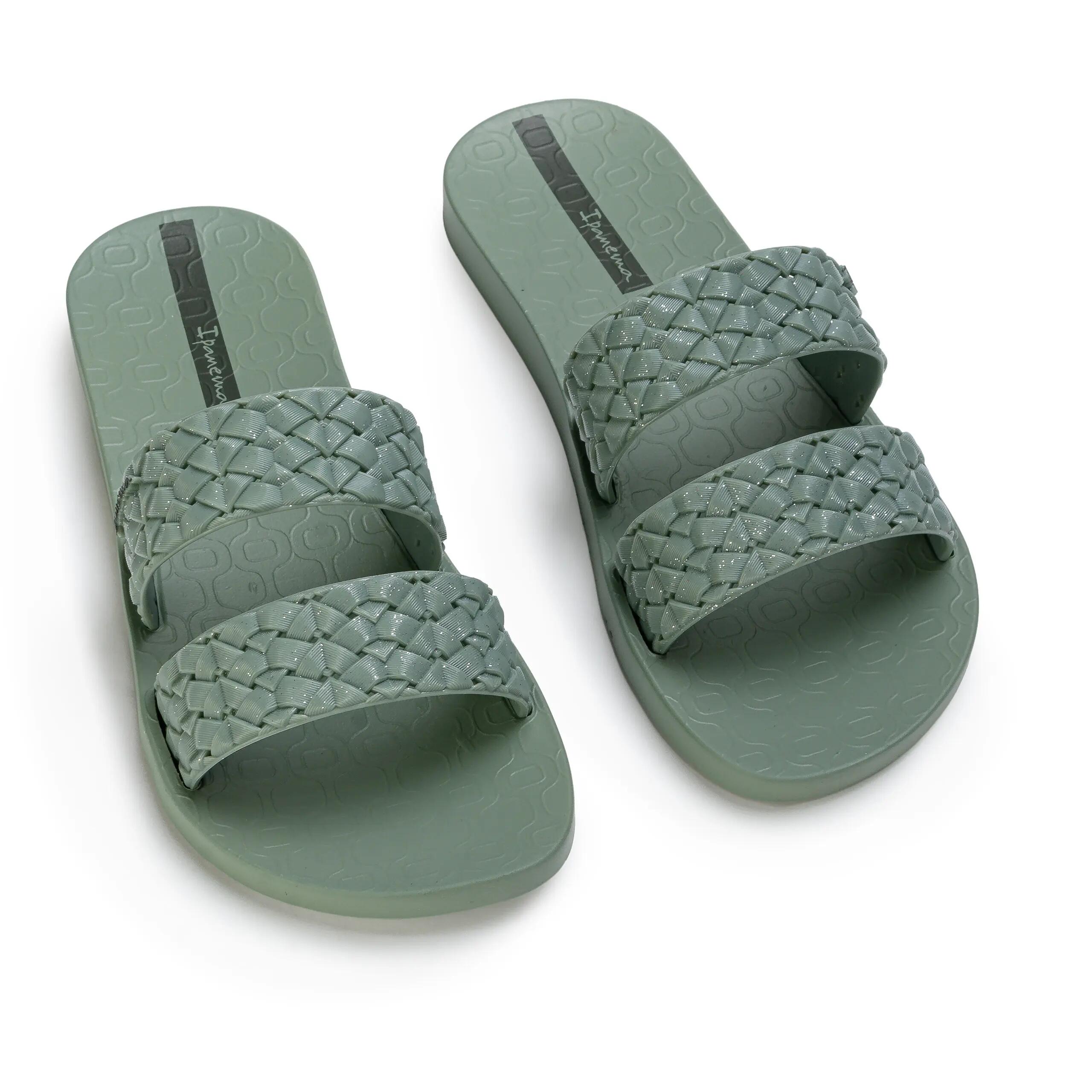 Dames slippers Ipanema Renda II groene gevlochten bandjes 4/7