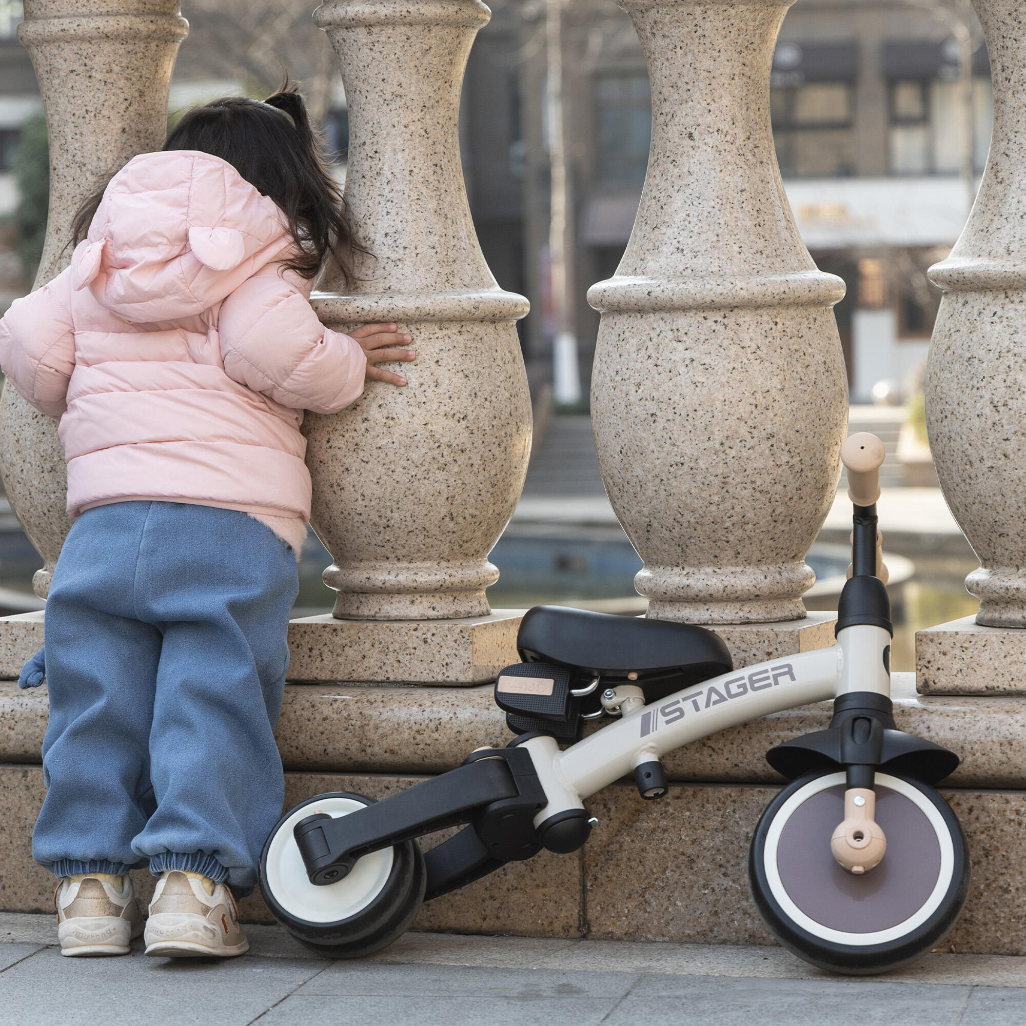 Tricycle Qplay Stager avec Barre Parentale - Tricycle Évolutif 3-en-1 - Vert 9/10