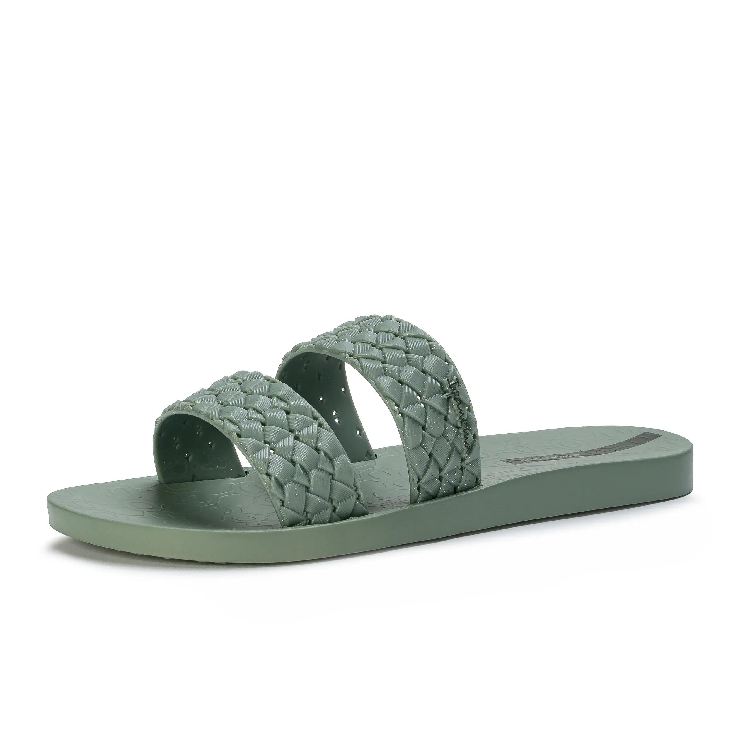 Dames slippers Ipanema Renda II groene gevlochten bandjes 2/7