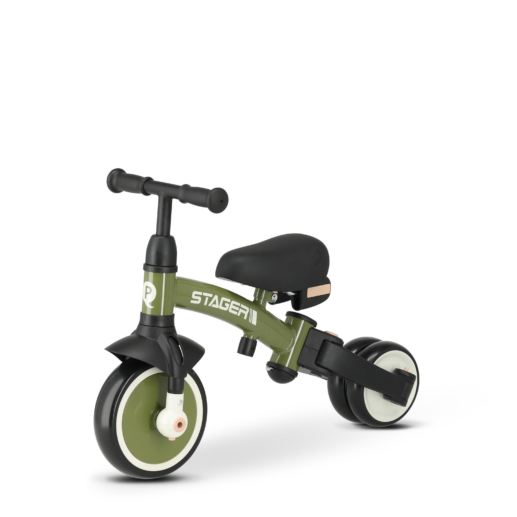 Tricycle Qplay Stager avec Barre Parentale - Tricycle Évolutif 3-en-1 - Vert 8/10
