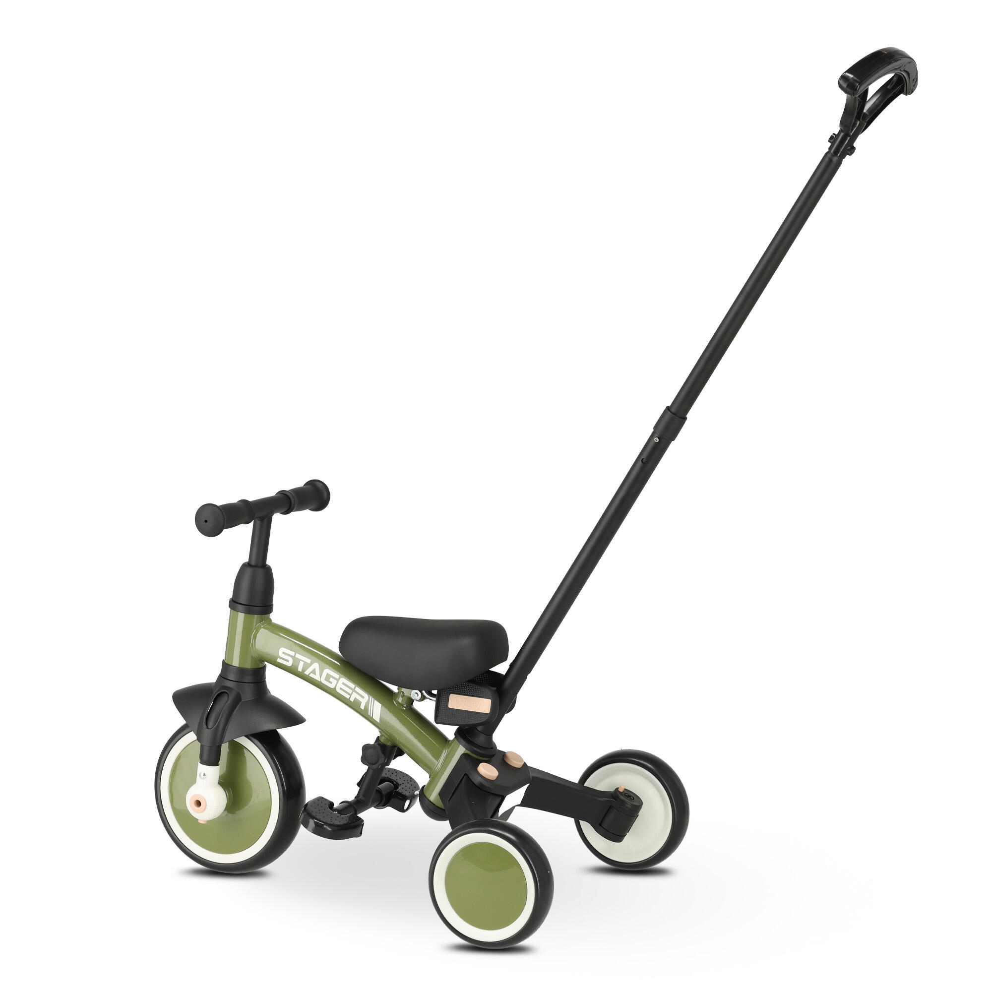 Tricycle Qplay Stager avec Barre Parentale - Tricycle Évolutif 3-en-1 - Vert 6/10