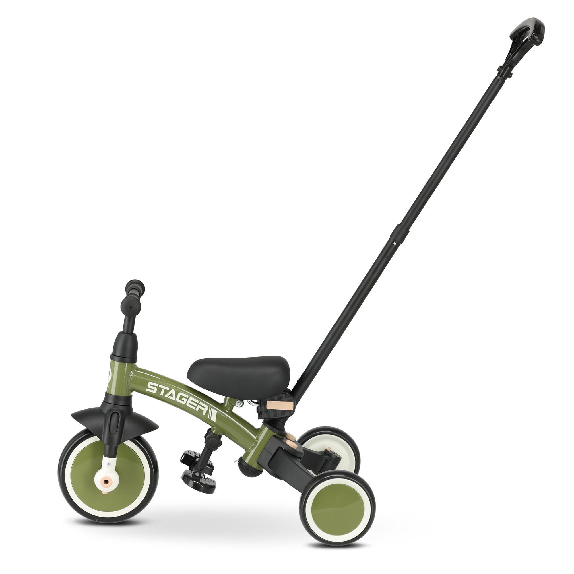 Tricycle Qplay Stager avec Barre Parentale - Tricycle Évolutif 3-en-1 - Vert 2/10