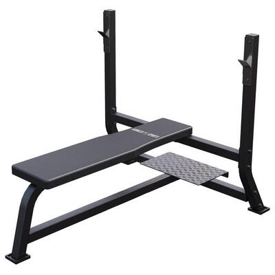 Brede halterbank - fitnessbank - belastbaar tot 250 kg - zwart