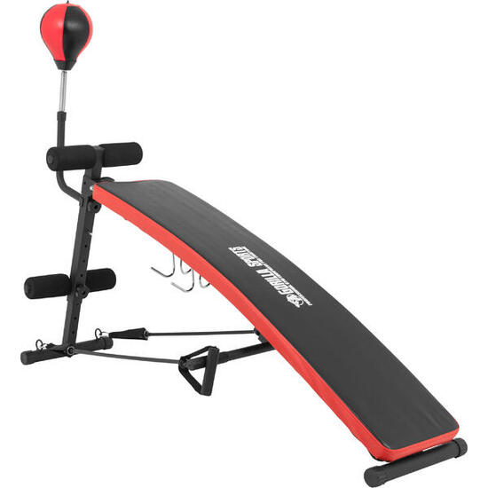 BANC MULTIFONCTION ABDOMINAUX AVEC PUNCHINGBALL | MUSCULATION