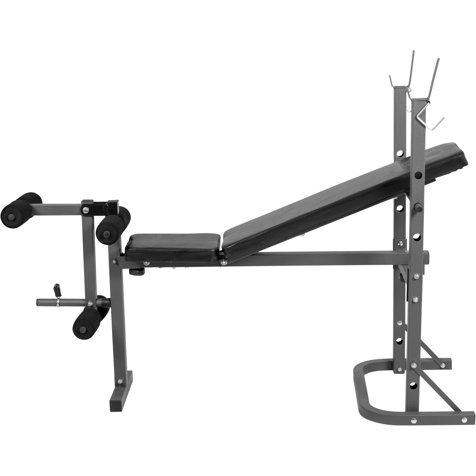 Banco Musculación Gyronetcis Negro Gris con Curl de Piernas 3/7