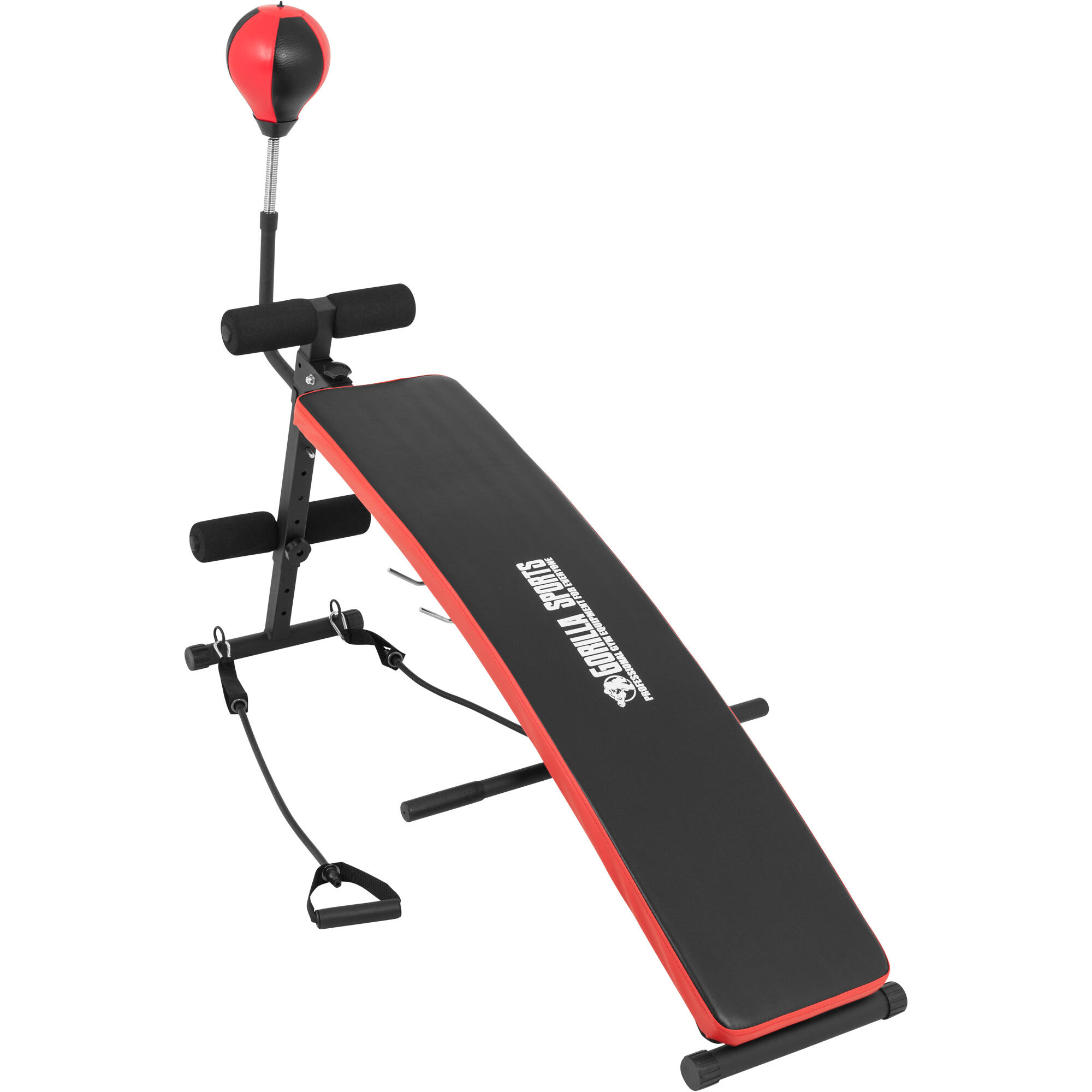 BANC MULTIFONCTION ABDOMINAUX AVEC PUNCHINGBALL | MUSCULATION 3/7