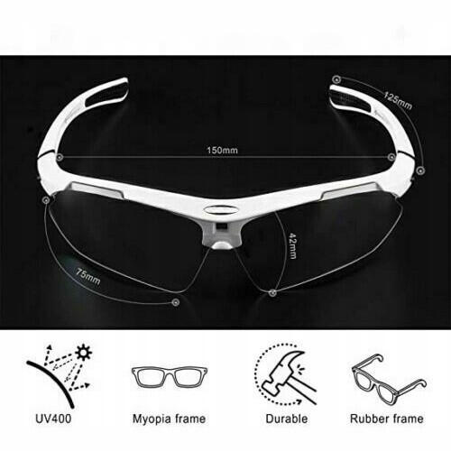 Okulary rowerowe / sportowe fotochrom ROCKBROS UV400 białe(10142) 4/5