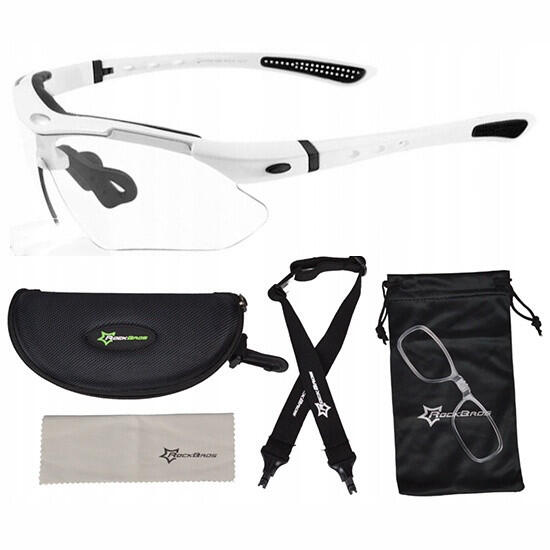 Okulary rowerowe / sportowe fotochrom ROCKBROS UV400 białe(10142) 2/5