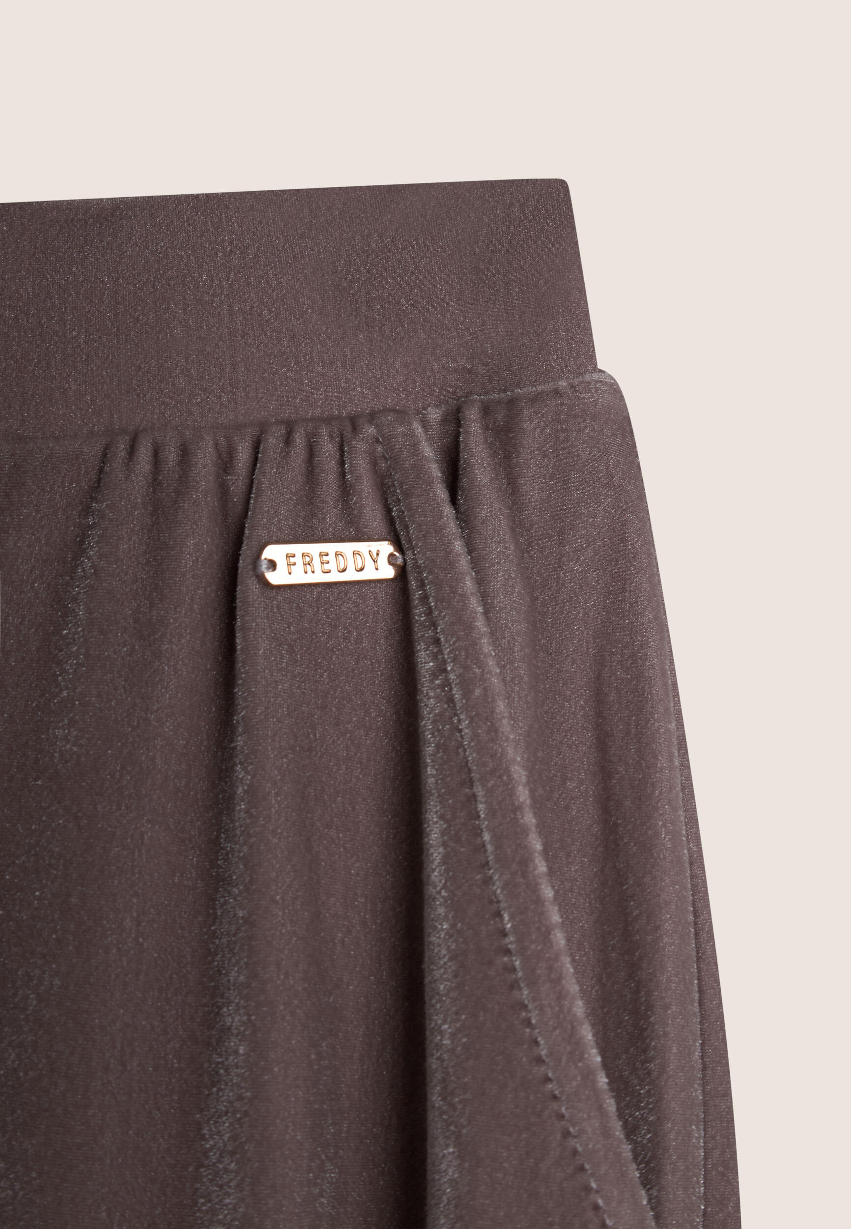 Pantaloni wide leg comfort da donna in tessuto lurex 3/3