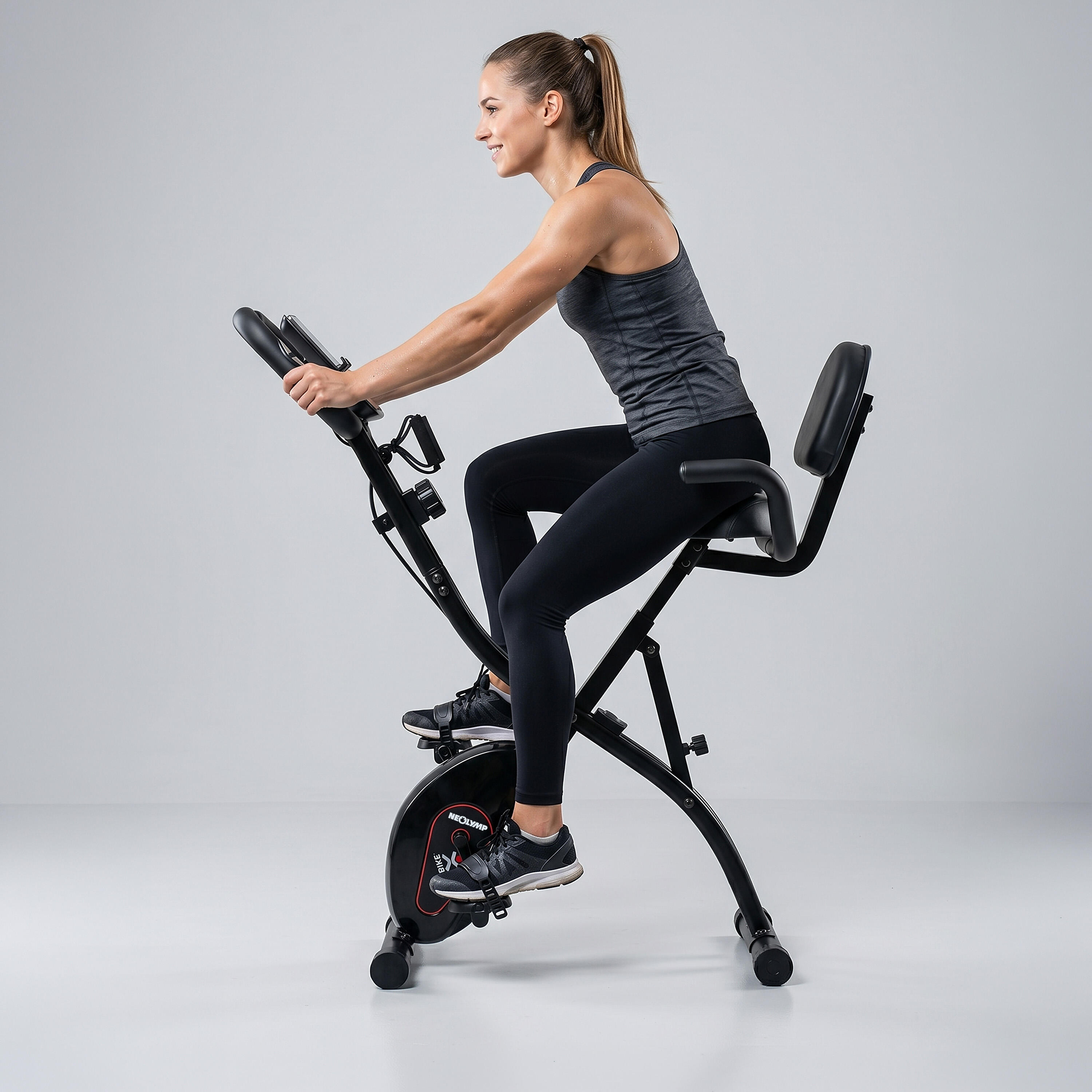 Vélo d'appartement pliant avec 8 niveaux de résistance et cardiofréquencemètre 10/11