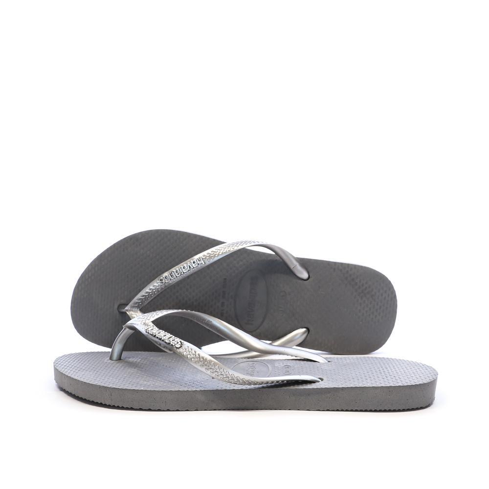 Havaianas Women's Slim Logo Grey Flip Flops