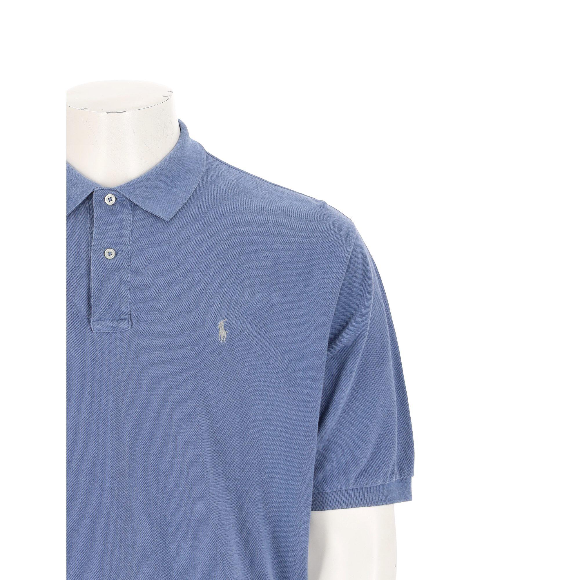 Tweedehands - Polo Ralph Lauren heren polo korte mouw blauw - Zeer goede staat 6/7