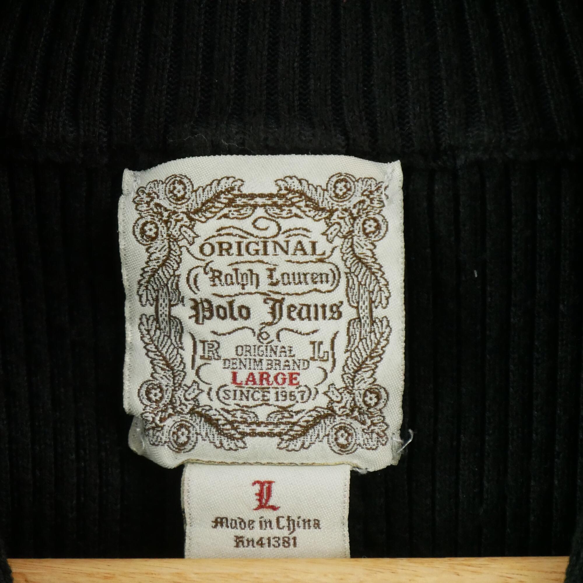 Segunda Vida - Jersey Mujer Polo Ralph Lauren RL Flag Negro - Excelente 6/6