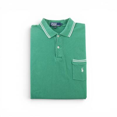 Tweedehands - heren polo korte mouwen groen polo ralph lauren - zeer goede staat