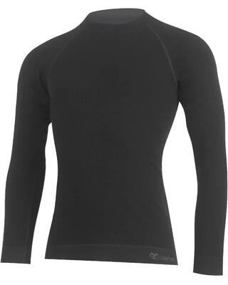 Maglia intima uomo maniche lunghe merino senza cuciture nera