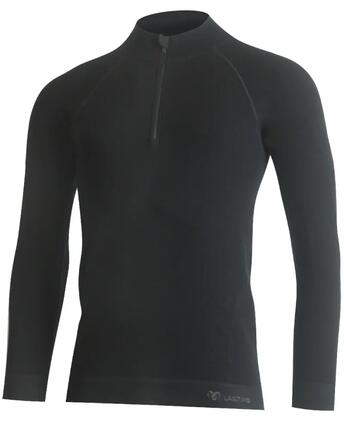 Homme - Vélo - Sous-vêtement à manches longues en mérinos, sans couture - noir