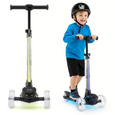 Driewielige kinderstep met led-verlichting, verstelbaar stuur, hypermotion