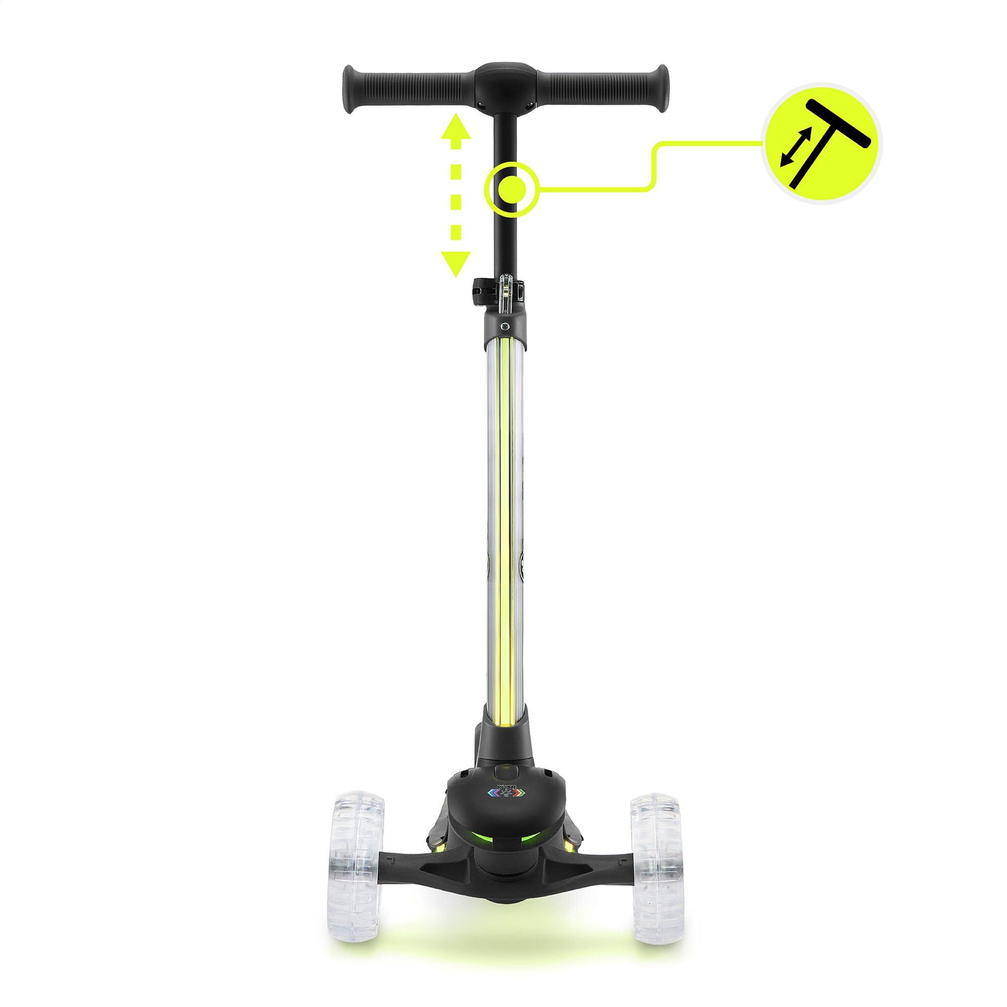 Trottinette enfant mixte 3 roues led, guidon réglable, hypermotion 9/11
