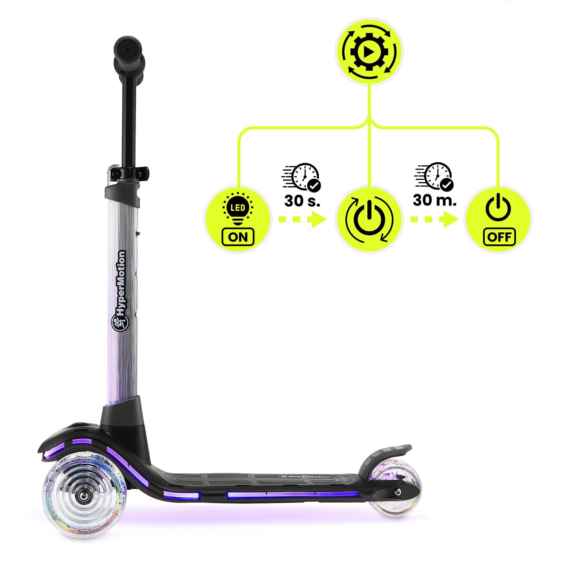 Trottinette enfant mixte 3 roues led, guidon réglable, hypermotion 8/11