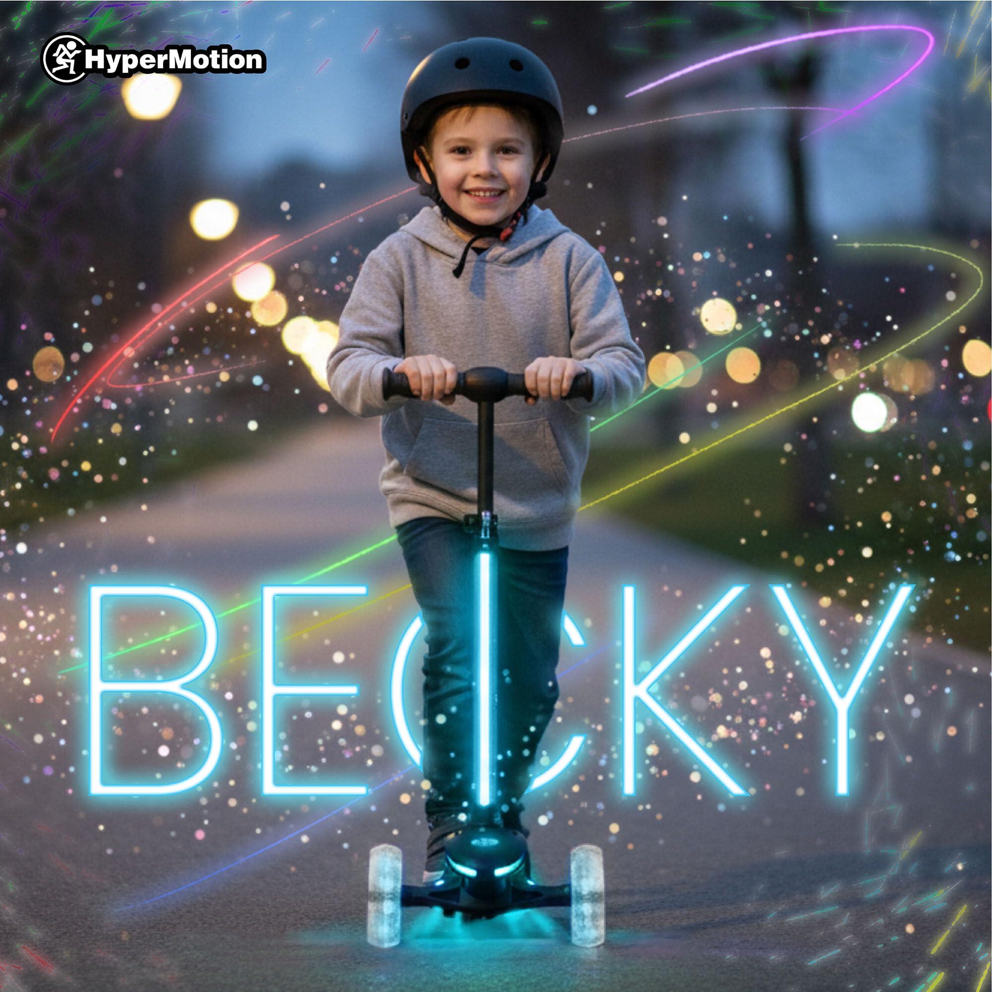Trottinette enfant mixte 3 roues led, guidon réglable, hypermotion 4/11