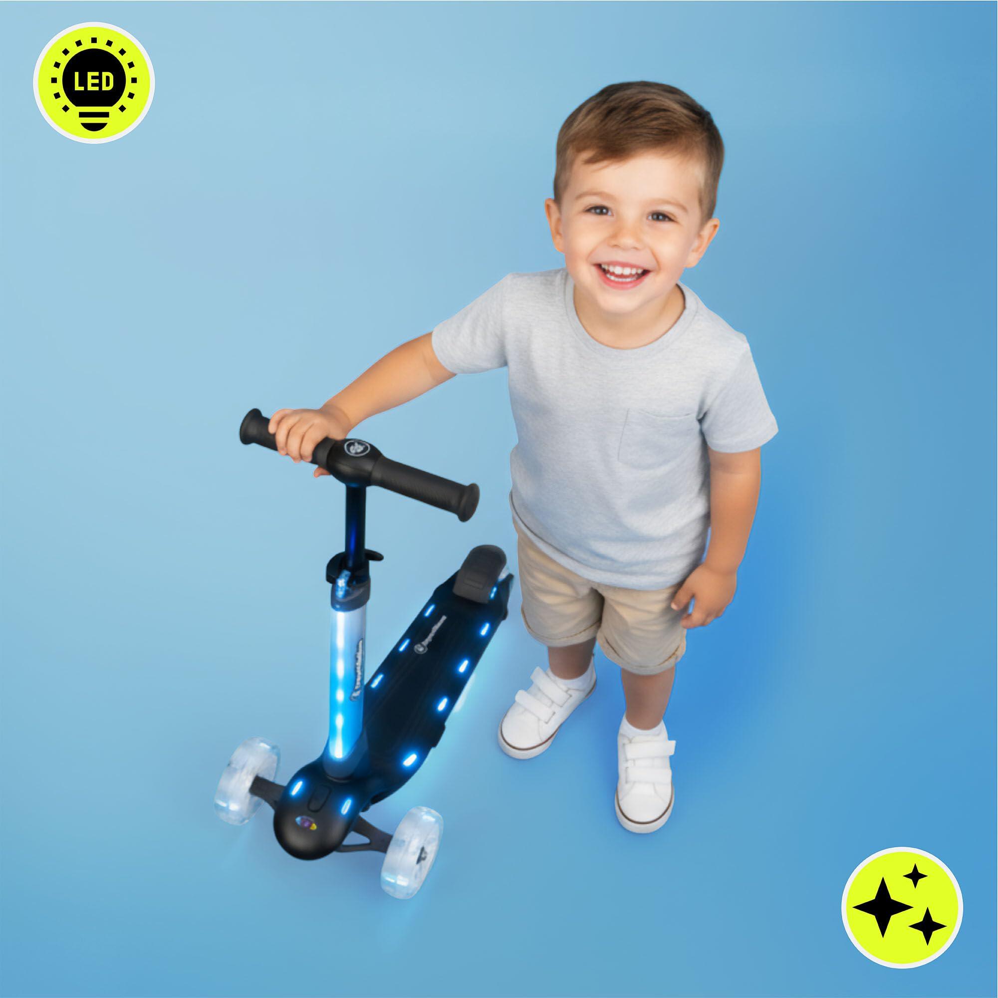 Trottinette enfant mixte 3 roues led, guidon réglable, hypermotion 3/11