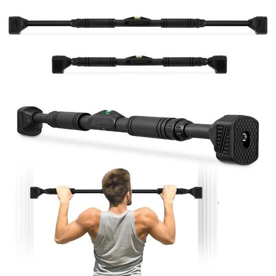 Barra di trazione - fitness - regolabile 74-100 cm 200 kg - nero