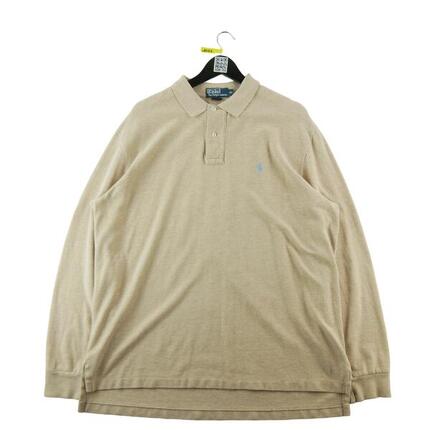 Seconde vie - Polo manches longues Homme Beige - Bon état