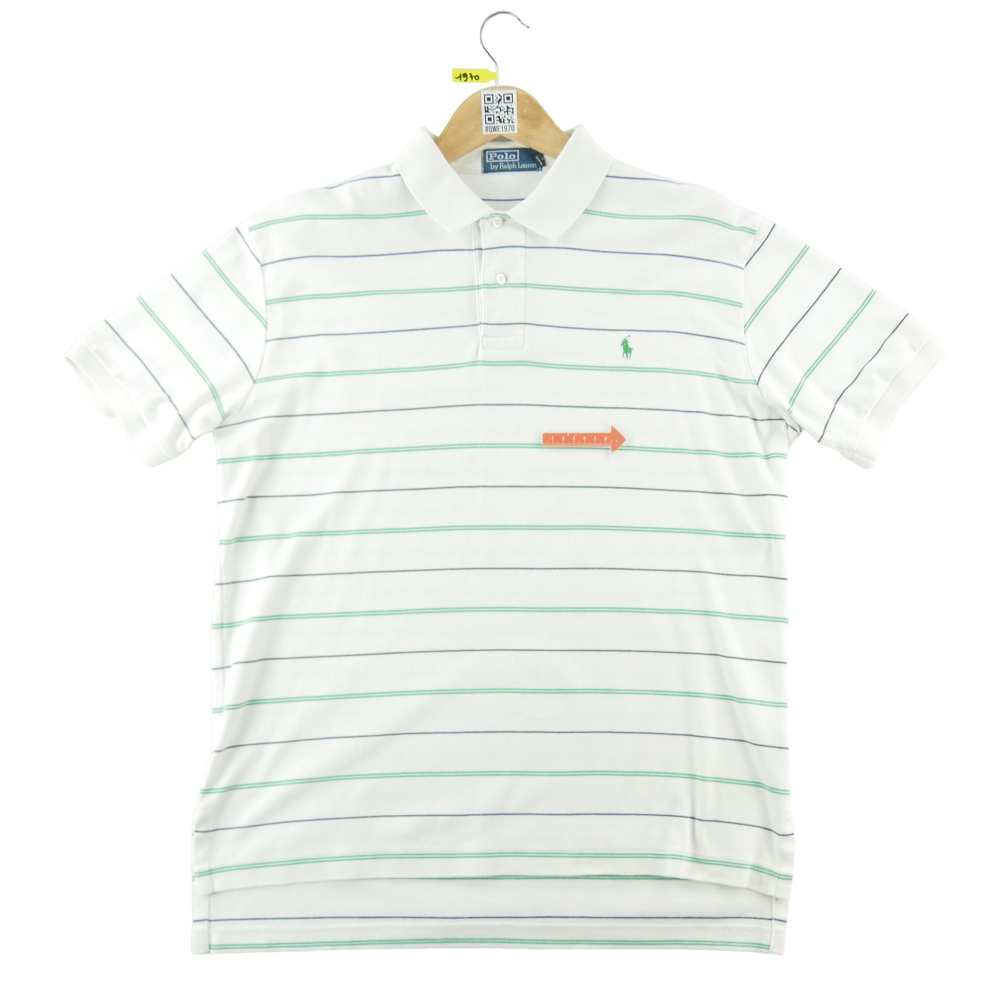 Tweedehands - Polo Ralph Lauren heren korte mouw witte polo - Goede staat 6/7