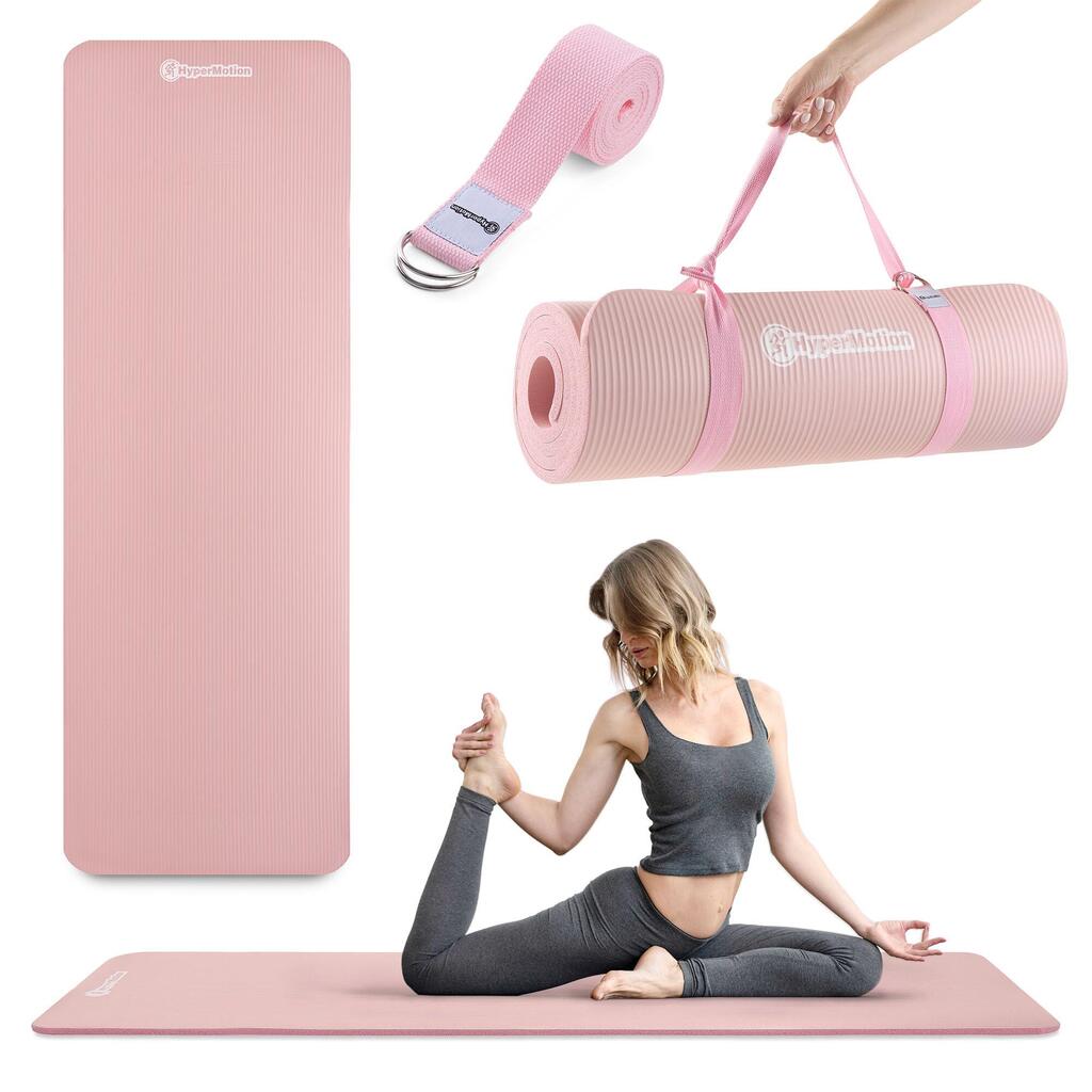 Yoga and fitness mat - Leisure - 1.5 cm thick NBR - Pink