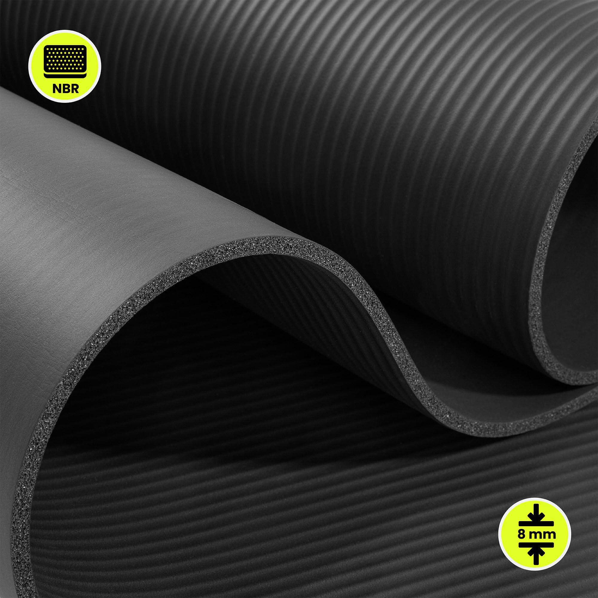 Esterilla de yoga y fitness - ocio - lisa - NBR 8 mm - Negro 9/10