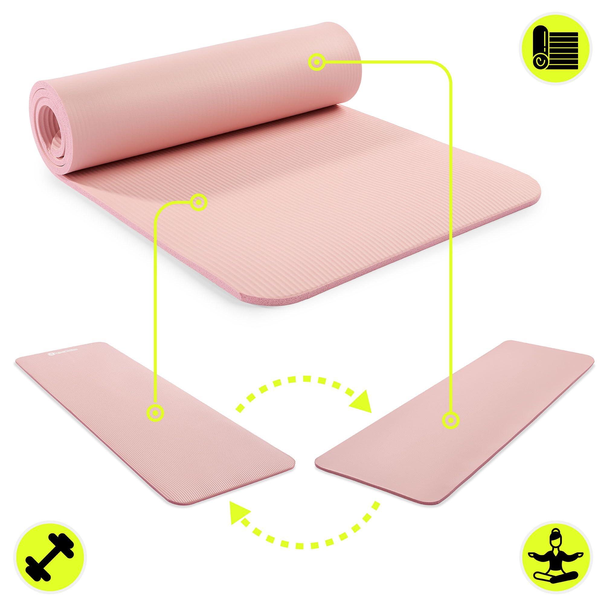 Tapis de yoga et fitness - Loisirs - épais 1,5 cm NBR - Rose 8/10