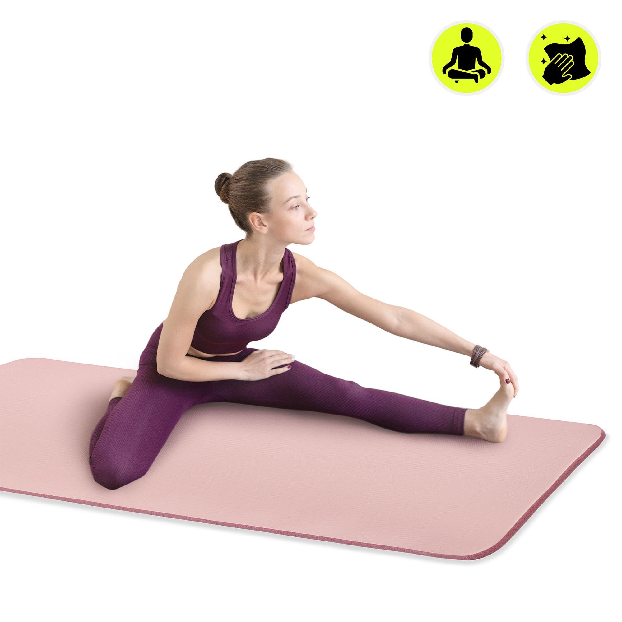 Tapis de yoga et fitness - Loisirs - épais 1,5 cm NBR - Rose 5/10