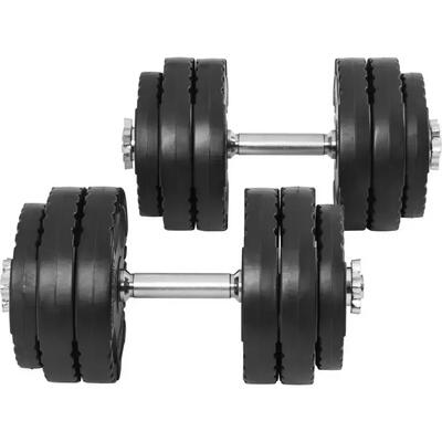 Dumbellset - halterset - gripper kunststof - 30 kg - halterstang met gewichten