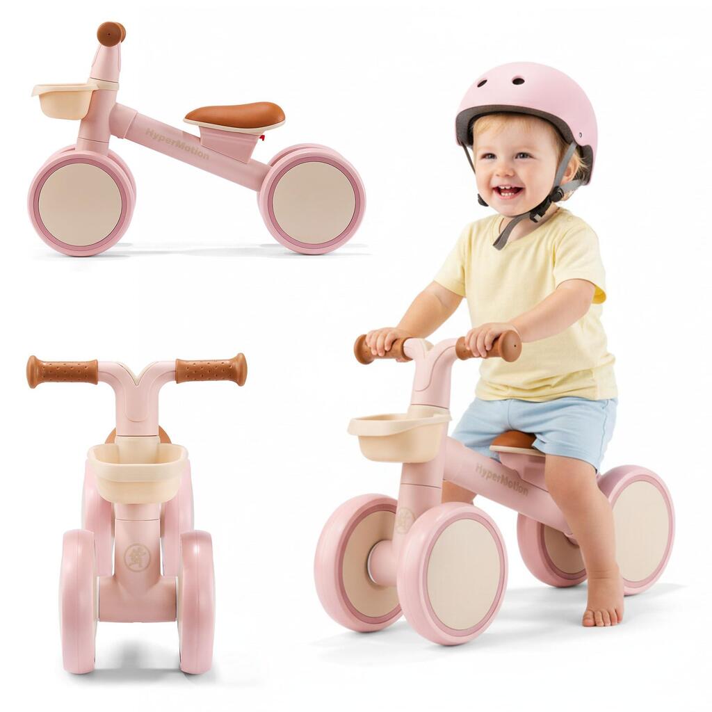 Balance bike - unisex - 4 wheels - tobi mini - pink