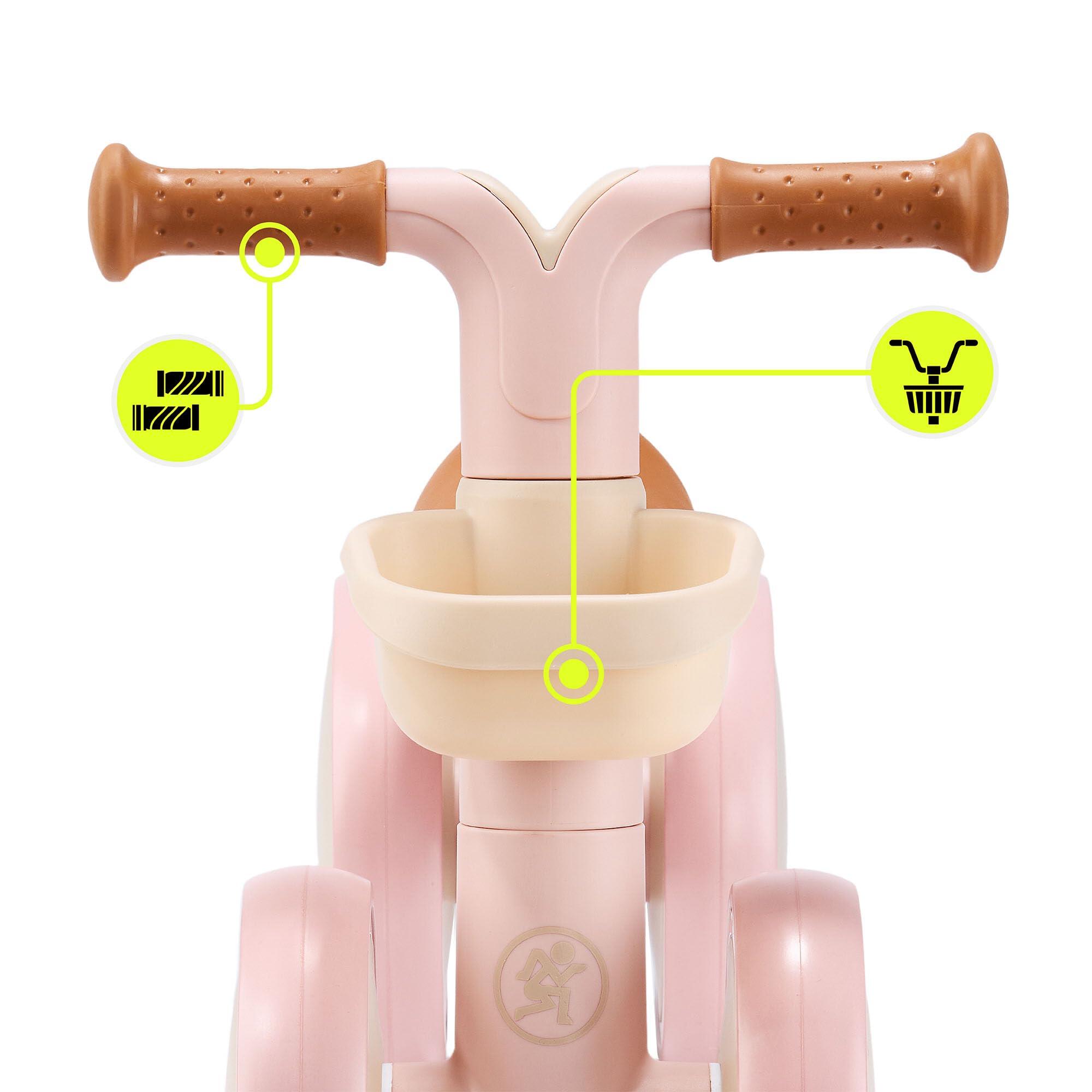 Draisienne - équilibre - mixte - 4 roues - tobi mini - rose 7/9